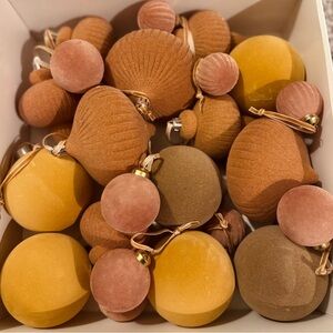 Flocked Christmas ornaments